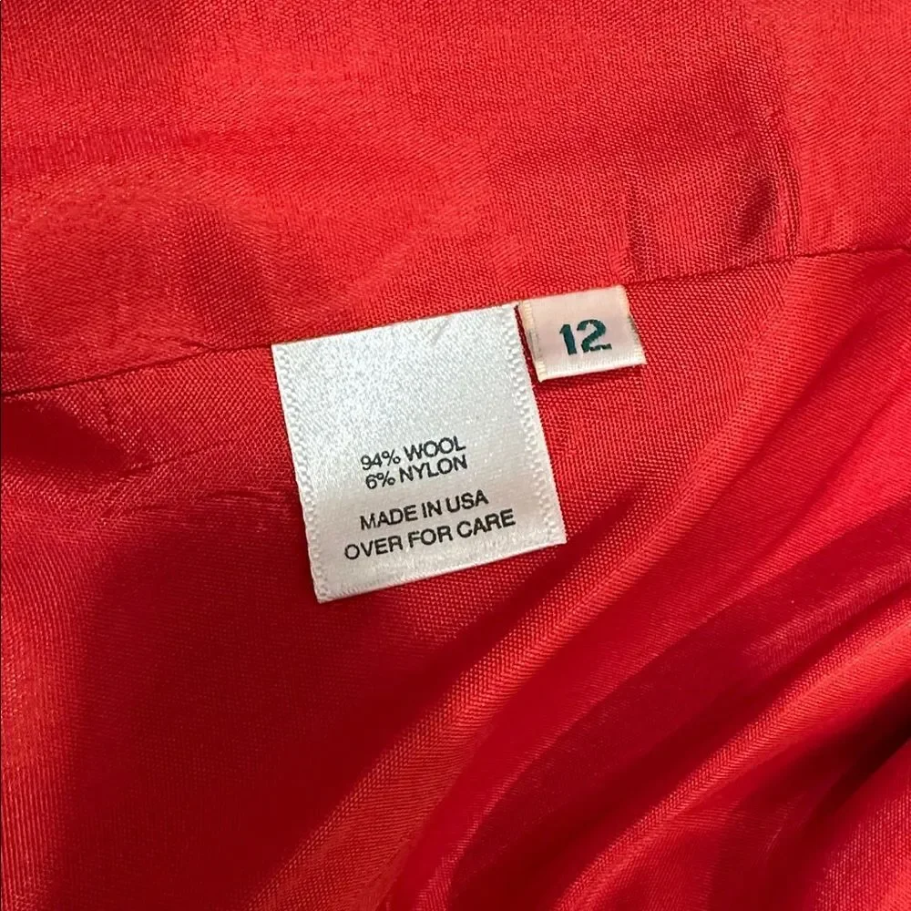 Hawksley & Wight NWT Vintage Deadstock Red Valentines Blazer Work Wool Women 12